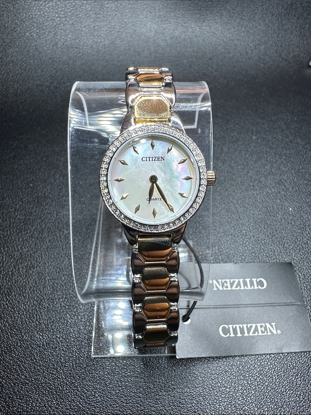 Citizen Quartz Mother of Pearl Two-Tone Stainless Steel Bracelet Watch 24mm